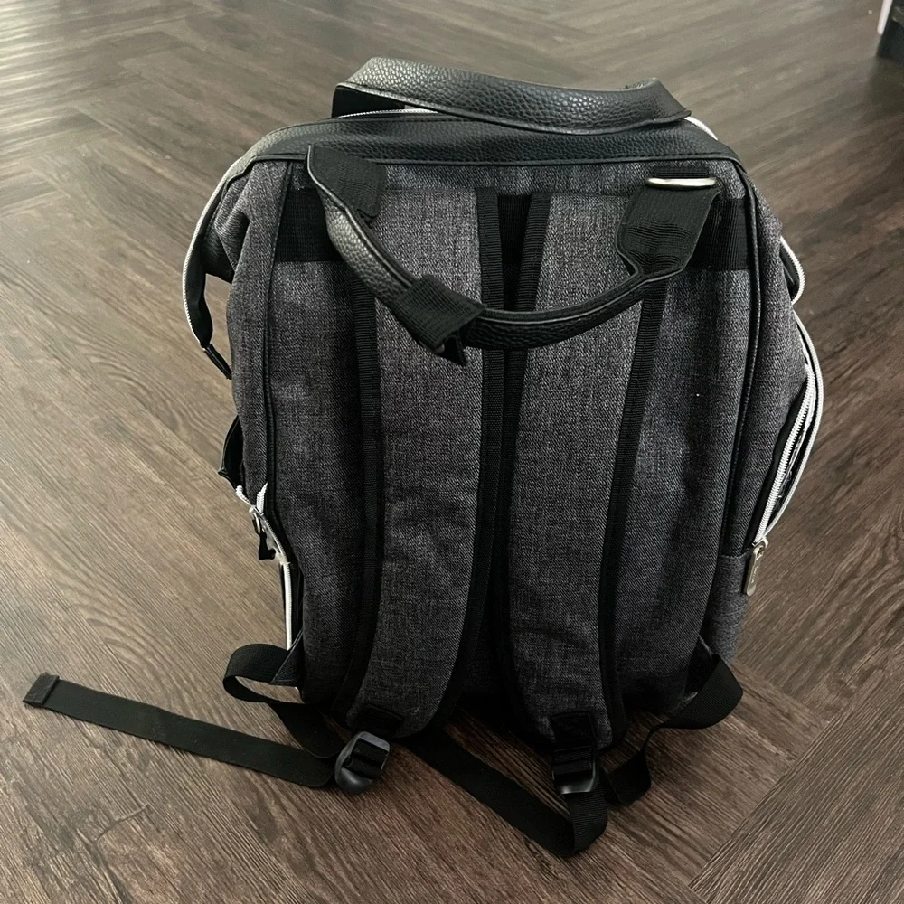 Baby Brezza Lucia Backpack Diaper Travel Cooler Bag Grey